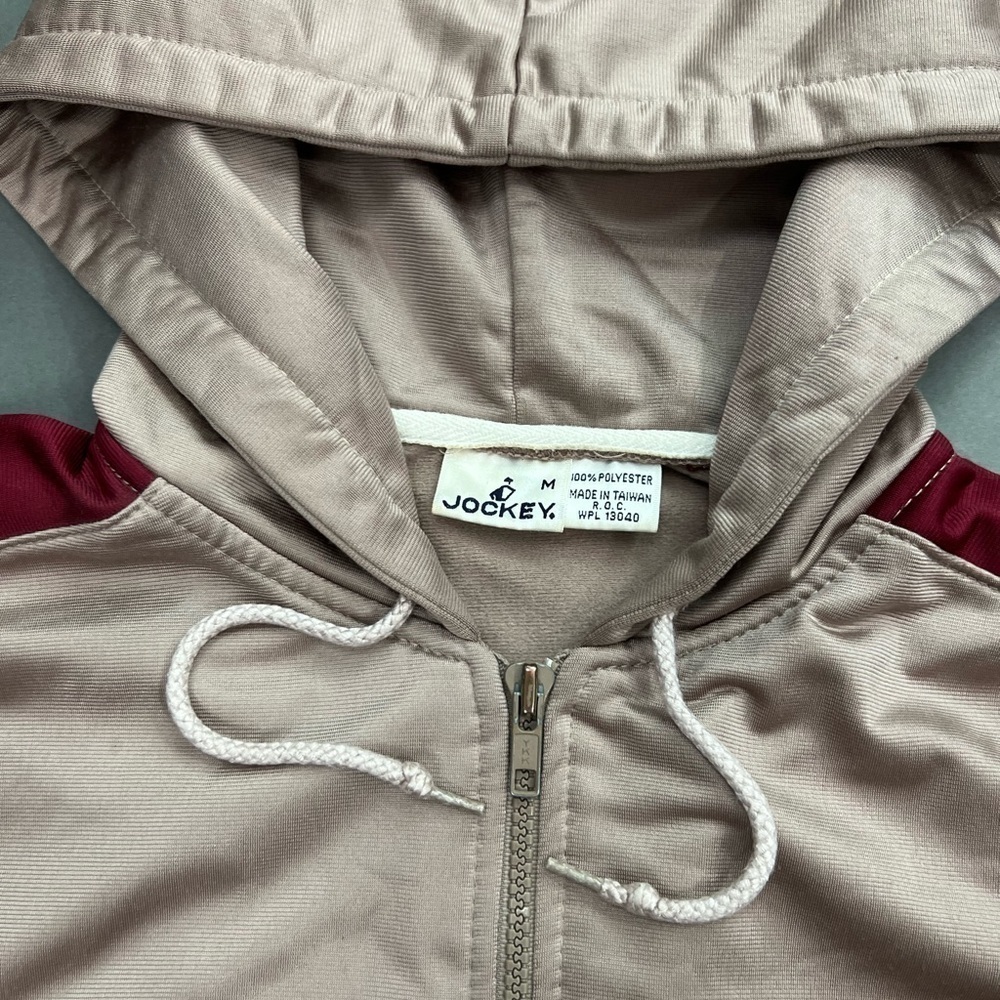 Vintage Cargo Zipper Pockets Zip Up Pinstripe Hooded Jacket - Picture 7 of 9